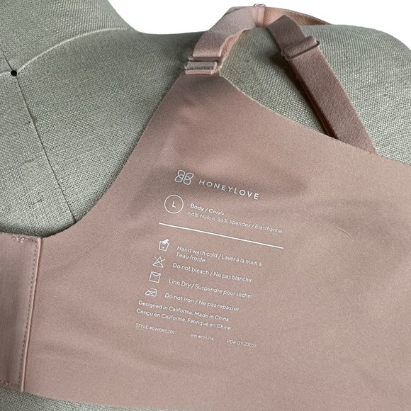 HONEYLOVE Nude Pink Silhouette Bra Wireless Women's Size Large - Picture 4 of 5